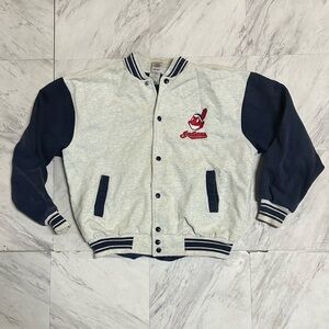 Vintage 90s Cleveland Indians embroidered cotton bomber jacket